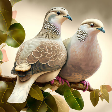 Ai generated 2 turtle doves
