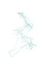 Transparent flowing turquoise smoke or steam on a transparent background. PNG