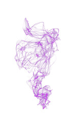 Transparent flowing violet smoke or steam on a transparent background. PNG