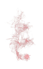 Transparent flowing pink smoke or steam on a transparent background. PNG