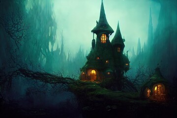 Stunning Tiny Fantasy Gothic witch treehouse