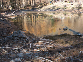 Pellaud lakes during autumn. Municipality of Rhêmes-Notre-Dame, in the Aosta Valley, Italy