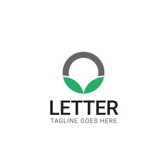 Letter O plus two leaf, leaves logo