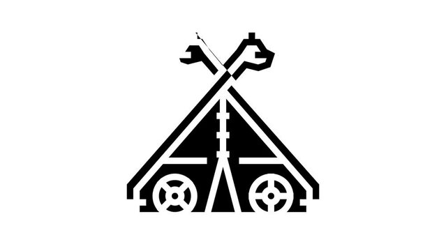 tent viking line icon animation