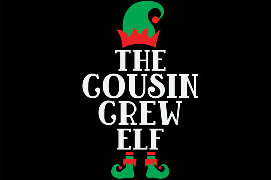 The Cousin Crew Elf Funny Christmas T-Shirt Design