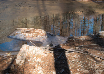Pellaud lakes during autumn. Municipality of Rhêmes-Notre-Dame, in the Aosta Valley, Italy