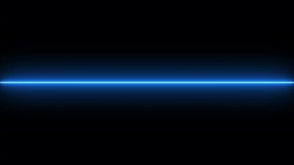 Straight neon lazer line color blue black background - Powered by Adobe