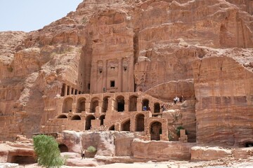 Urn Tomb in the Royal Wall in Petra, Jordan. Petra is ancient Nabataean city,  considered one of...