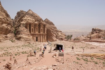 Famous Monastery in Petra, Jordan. Petra is considered one of seven new wonders of world and...