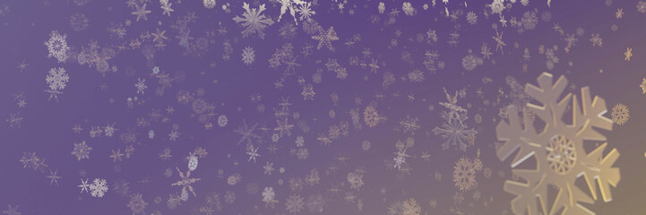 background with 3d snowflakes on dark background. Seasonal holidays paper art banner, poster. Render