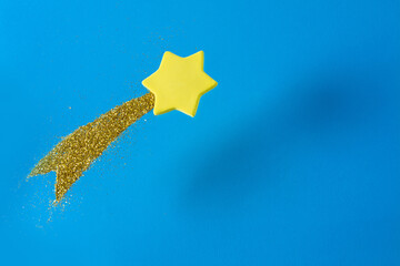 The Shooting Stars are made out of play clay (plasticine). Starry blue sky. Tail made of shiny...