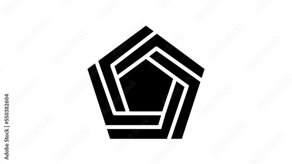 Poster magic impossible geometric shape line icon animation
