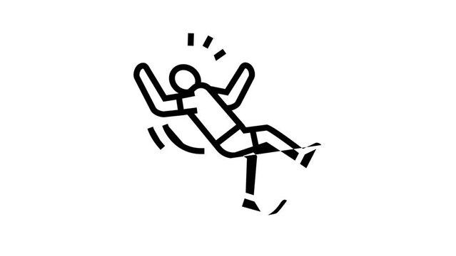 slip banana peel line icon animation