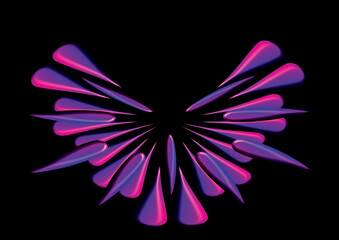 Abstract patterns coloured with black background