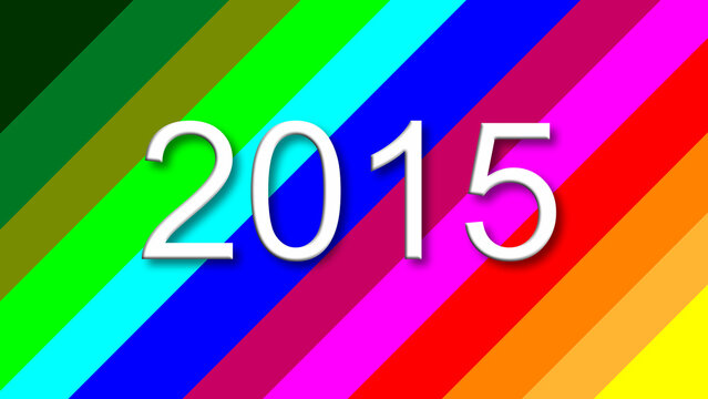 2015 colorful rainbow background year number