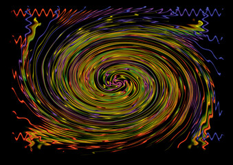 Abstract patterns coloured with black background