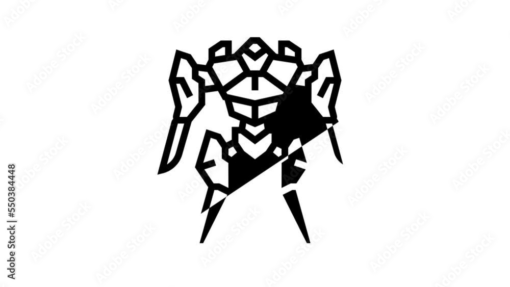 Poster future robot line icon animation