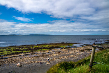 Fototapeta na wymiar Storm beach by Carrowhubbuck North Carrownedin close to Inishcrone, Enniscrone in County Sligo, Ireland.