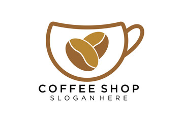 Coffee logotype. Minimalist coffee logo concept, fit for caffe, restaurant, packaging and coffee business. Illustration vector logo.