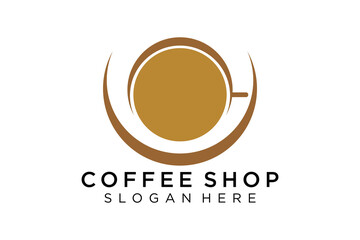 Coffee logotype. Minimalist coffee logo concept, fit for caffe, restaurant, packaging and coffee business. Illustration vector logo.