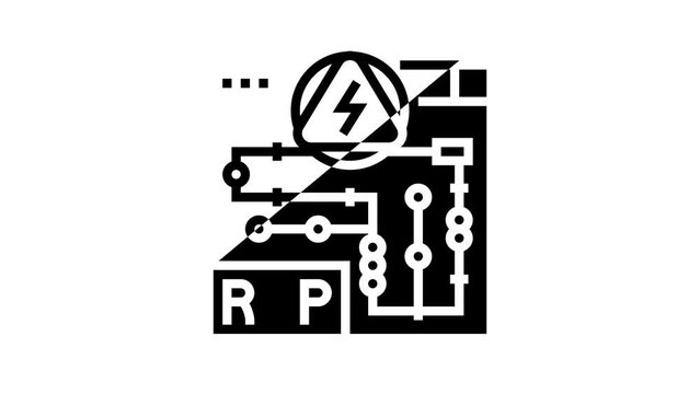 rcp electrical plans interior design line icon animation