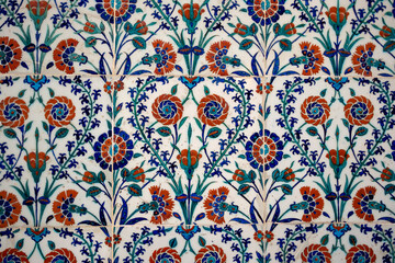 Ottoman handmade blue  tiles decoration,, Istanbul, Turkey