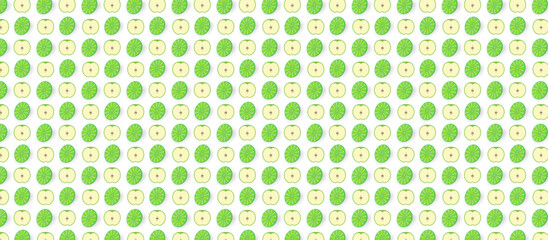 Background, seamless pattern,  apple and lime.