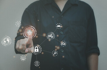 Digital transformation change management, new technology big data and business process strategy, internet of things. customer service management, cloud computing, smart industry. Ai technology