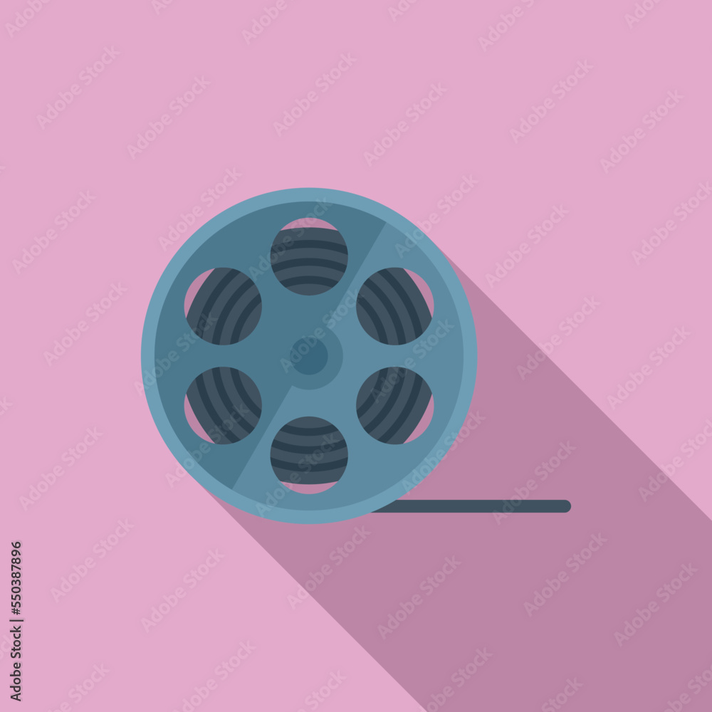 Sticker Clip reel icon flat vector. Film montage. Audio online