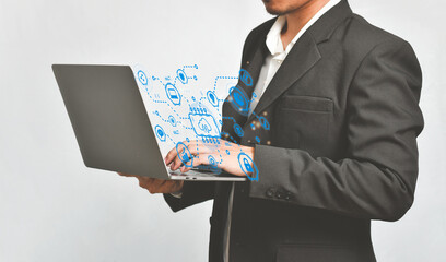 Digital transformation change management, new technology big data and business process strategy, internet of things. customer service management, cloud computing, smart industry. Ai technology