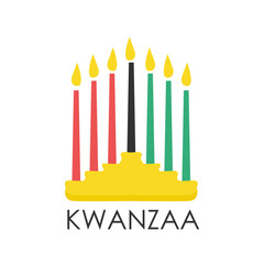kwanzaa greeting with candles illustration vector stock
