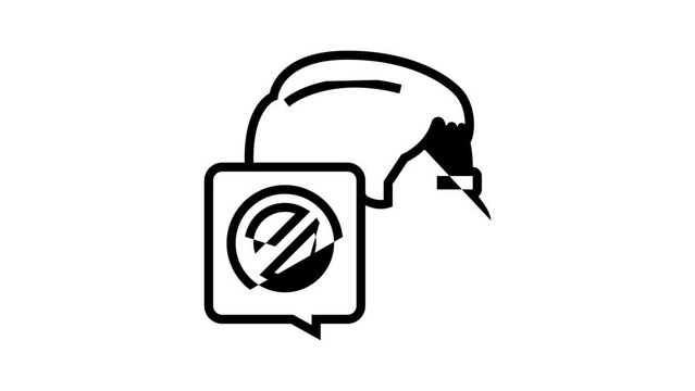 canceled kid boy line icon animation