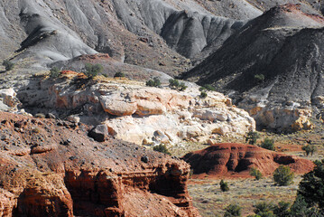 Utah- Close up Landscape of Multi Colored Sandstone Cliffs