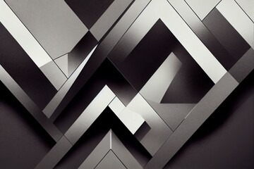 Futuristic modern background with grey and black concrete and metallic wall, texture with geometric striped and polygonal elements