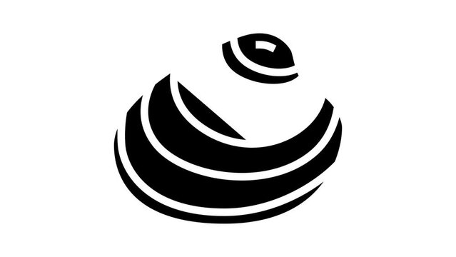 hard-shell atlantic clam glyph icon animation