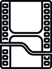 Obraz premium Cut film icon outline vector. Montage movie. Sound clip