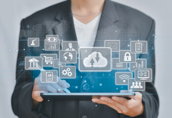 Digital transformation change the world, internet of things. new technology big data and business process strategy, customer service management, cloud computing, smart industry. Ai technology.