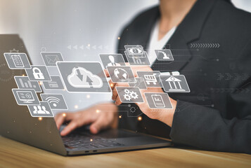 Cloud Computer technology.Internet of things,technology big data,business strategy, digital transformation change management,cloud transfer network of Data,cybersecurity,Ai technology.