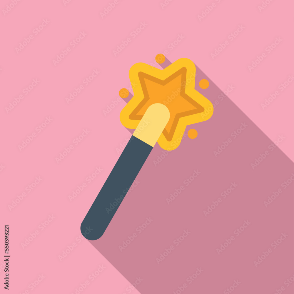 Poster wand stick icon flat vector. interface button. search app