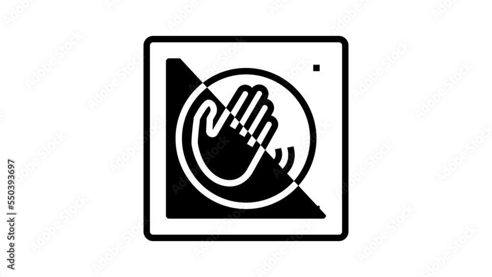 Poster switch contactless line icon animation