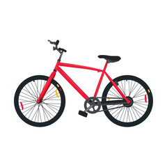 Fototapeta premium Mail delivery bike. Express delivery service objects illustration. Courier cartoon character isolated on white background