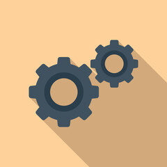 Web gear icon flat vector. Interface contact. App download