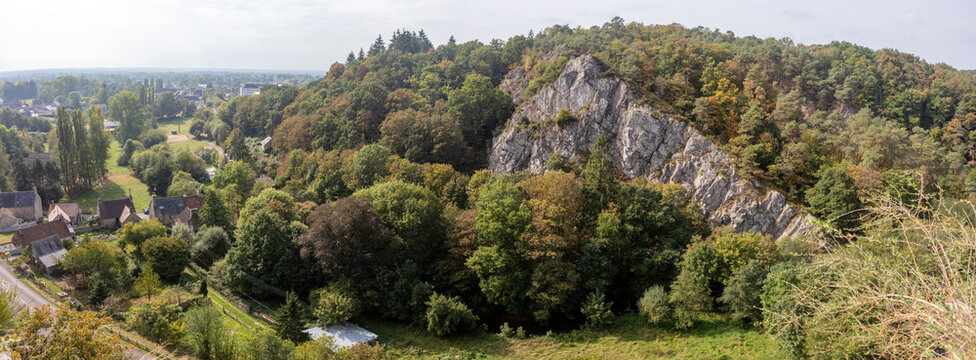 View from the castle - La Varenne valley - Domfront en poiraie - Orne - Normandy - France
