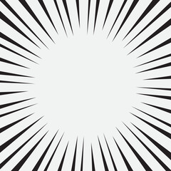 Obraz premium pop art comics book style radial speed line. Action background monochrome sunburst vintage illustration halftone effect.