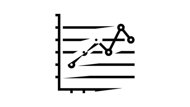 line graph line icon animation