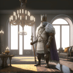 realistic portrait of a king standing