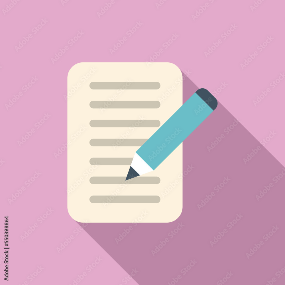 Poster write paper icon flat vector. internet app. web interface