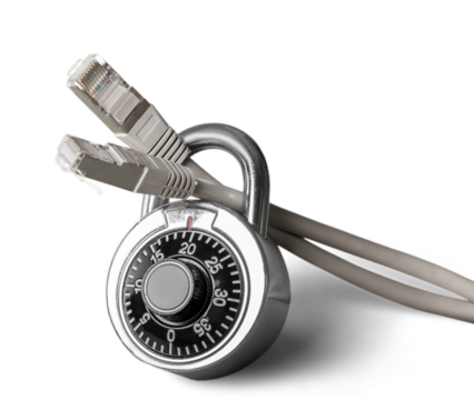 Padlock with Ethernet Cable