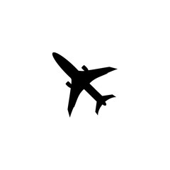 Airplane icon, isolated on a white background. 