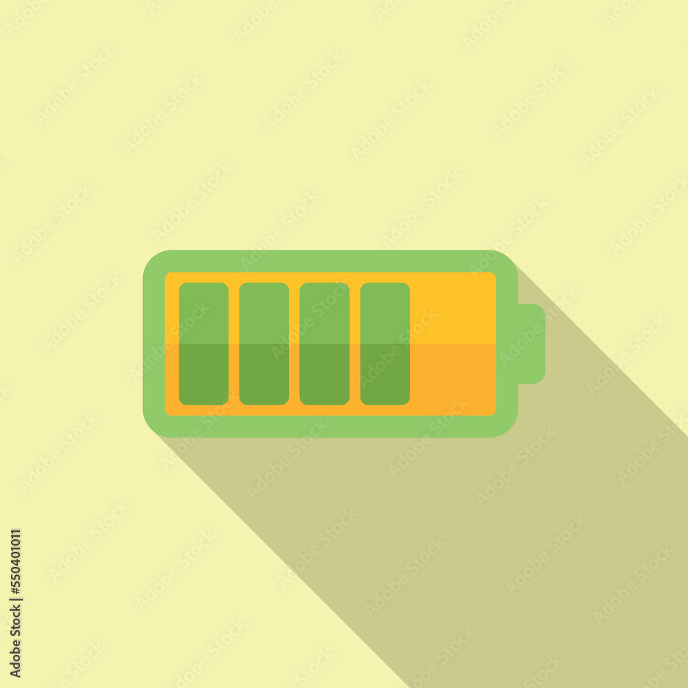 Poster battery icon flat vector. web interface. shape ui